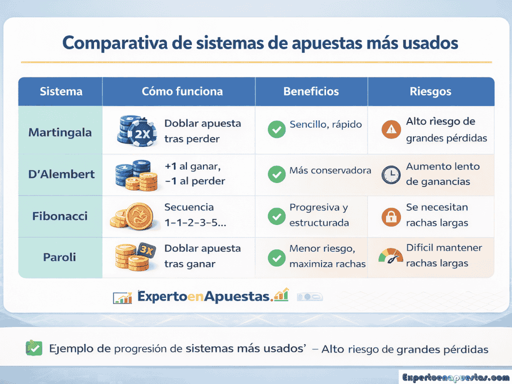 'Comparison of the most used betting systems'
