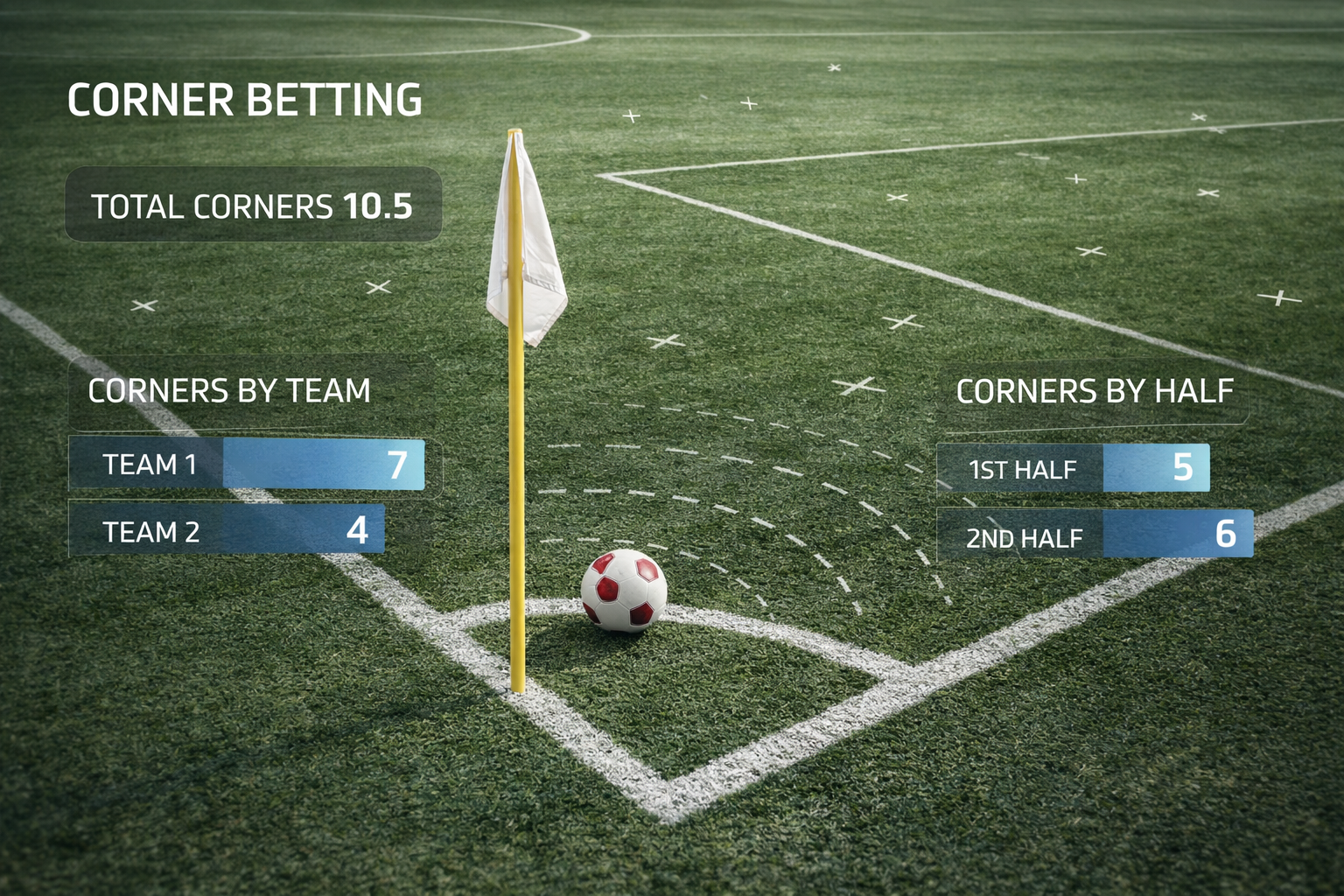 Visual explicativo sobre tipos de apuestas a córners y mercados de saques de esquina en fútbol