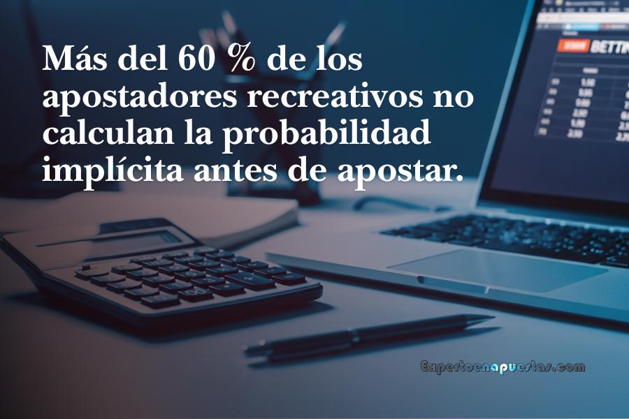 Calculadora y portátil mostrando cuotas de apuestas online para calcular probabilidad implícita antes de realizar una apuesta