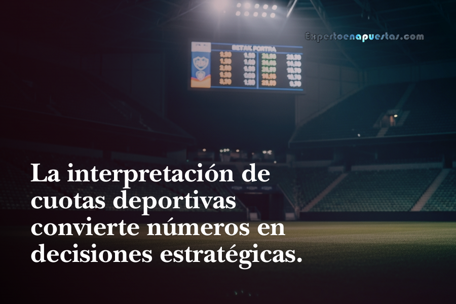 Estadio de fútbol iluminado con marcador digital mostrando cuotas deportivas antes de un partido nocturno