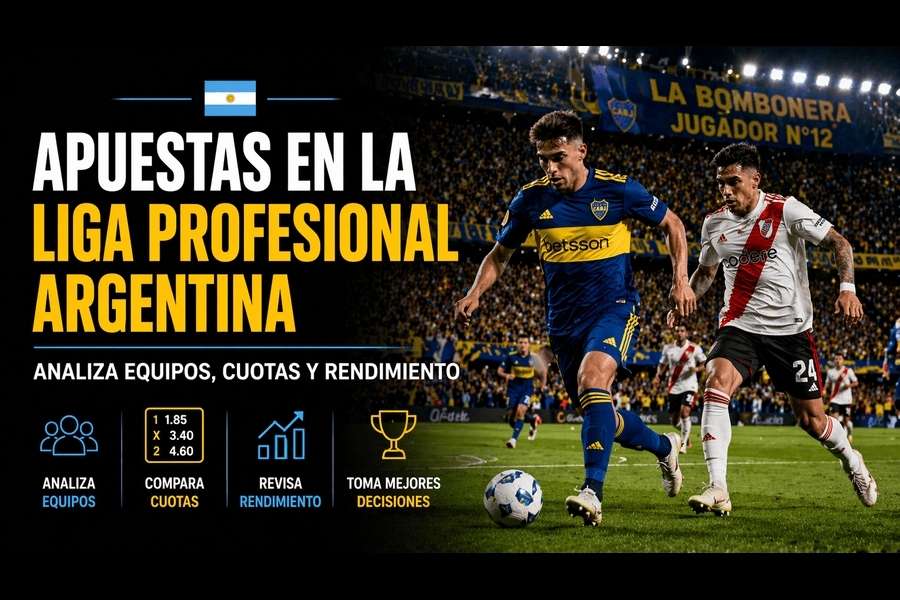 Apuestas en la Liga Profesional Argentina con análisis de equipos como Boca Jrs y River en fútbol argentino