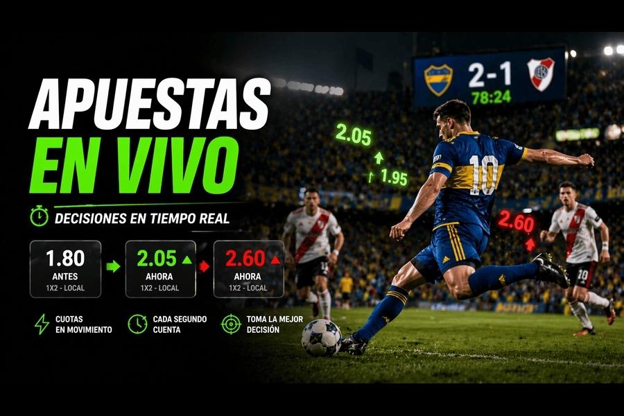 Apuestas en vivo en fútbol argentino con cambios de cuotas en tiempo real y decisiones estratégicas