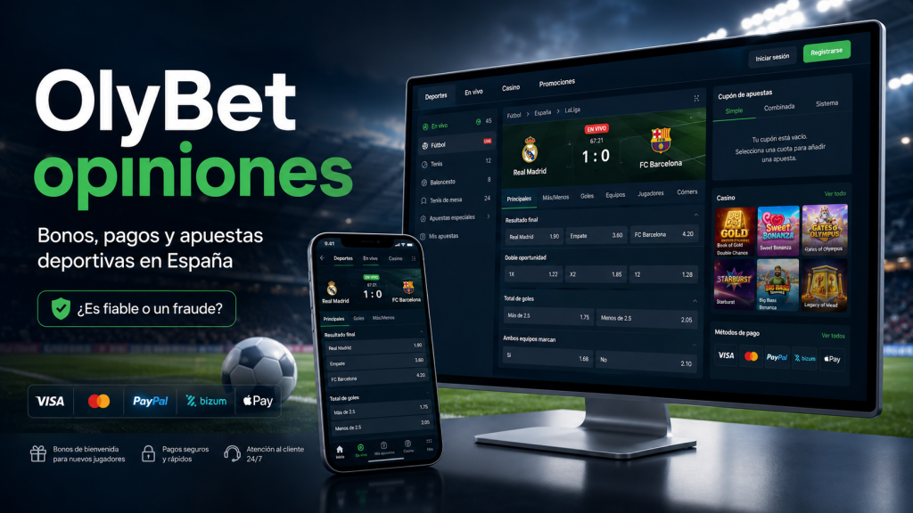 Opiniones de OlyBet mostrando apuestas deportivas y casino online en España