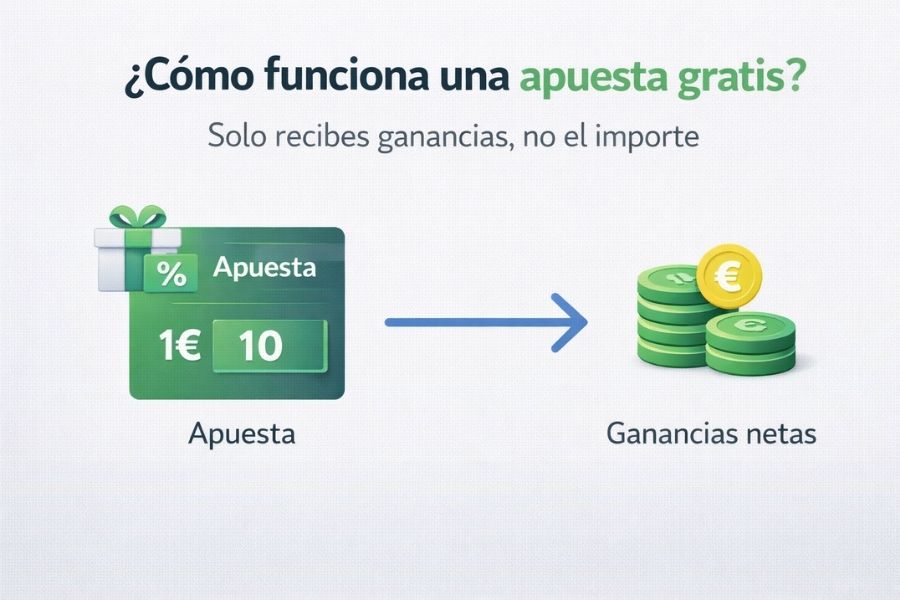 cómo funciona una apuesta gratis en apuestas en vivo mostrando ganancias netas sin devolución del importe