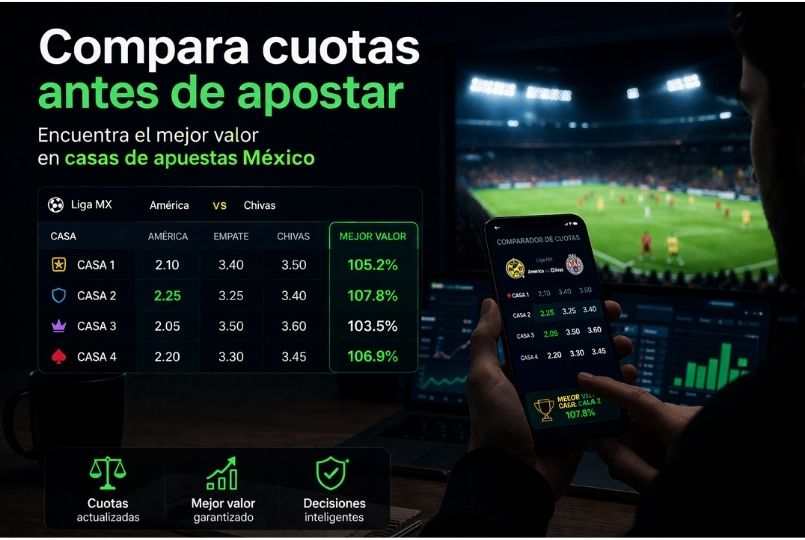 comparar cuotas antes de apostar en casas de apuestas México para encontrar mejor valor