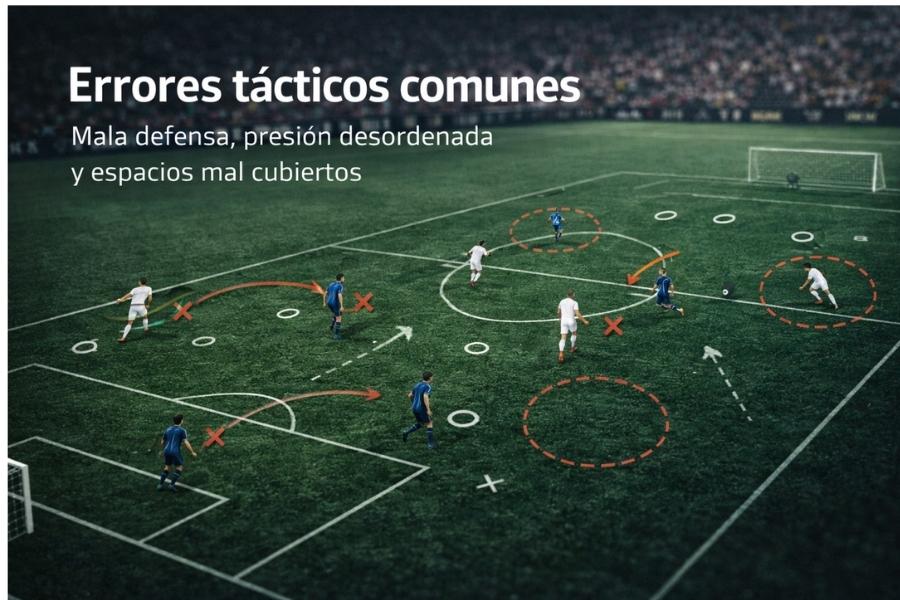 errores tácticos en fútbol defensa presión espacios mal cubiertos